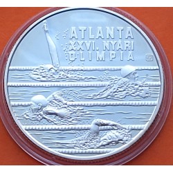 HUNGRIA 1000 FORINT 1994 BP NATACIÓN OLIMPIADA DE ATLANTA 1996 KM.712 MONEDA DE PLATA PROOF Hungary silver SWIMMING