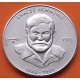 CUBA 1 PESO 1982 ESCRITOR ERNEST HEMINGWAY Libro EL VIEJO y EL MAR KM.88 MONEDA DE NICKEL SC + IMPERFECCIONES Caribe