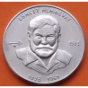 CUBA 1 PESO 1982 ESCRITOR ERNEST HEMINGWAY Libro EL VIEJO y EL MAR KM.88 MONEDA DE NICKEL SC + IMPERFECCIONES Caribe