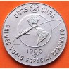 CUBA 1 PESO 1980 PRIMER VUELO ESPACIAL CONJUNTO URSS KM.194 MONEDA DE NICKEL SC- Caribe RUSIA