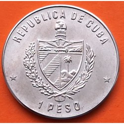 CUBA 1 PESO 1980 PRIMER VUELO ESPACIAL CONJUNTO URSS KM.194 MONEDA DE NICKEL SC- Caribe RUSIA