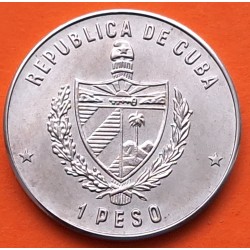 CUBA 1 PESO 1982 MIGUEL DE CERVANTES SAAVEDRA 1547 - 1616 KM.91 MONEDA DE NICKEL SC + IMPERFECCIONES Caribe