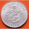 CUBA 1 PESO 1982 MIGUEL DE CERVANTES SAAVEDRA 1547 - 1616 KM.91 MONEDA DE NICKEL SC + IMPERFECCIONES Caribe