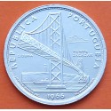 PORTUGAL 20 ESCUDOS 1966 PUENTE SALAZAR y ESCUDO NACIONAL KM.592 MONEDA DE PLATA SC + PUNTITO silver R/1