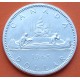 CANADA 1 DOLAR 1965 INDIOS EN CANOA KM.64.1 MONEDA DE PLATA EBC + RAYITAS $1 Dollar silver 0,60 ONZAS