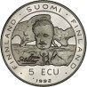 FINLANDIA 5 ECU 1992 MÚSICO JEAN SIBELIUS - CONFERENCIA DE SEGURIDAD KM.X.1 MONEDA DE NICKEL SC Finnland