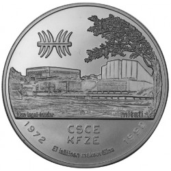 FINLANDIA 5 ECU 1992 MÚSICO JEAN SIBELIUS - CONFERENCIA DE SEGURIDAD KM.X.1 MONEDA DE NICKEL SC Finnland