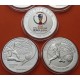 . 4 ONZAS x KOREA DEL SUR 10000 WON 2002 MUNDIAL DE FÚTBOL KM.99/101 MONEDA DE PLATA PROOF South Corea