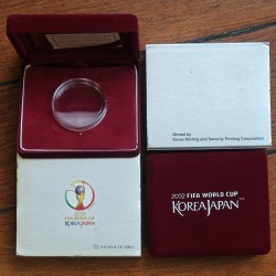 . 4 ONZAS x KOREA DEL SUR 10000 WON 2002 MUNDIAL DE FÚTBOL KM.99/101 MONEDA DE PLATA PROOF South Corea