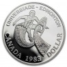 CANADA 1 DOLAR 1983 UNIVERSIADA DE EDMONTON KM.138 MONEDA DE PLATA BAJA PROOF $1 Dollar silver coin