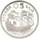 1 ONZA x ESPAÑA 5 ECU 1995 LA MARINA ESPAÑOLA GALEON y BARCO ANTIGUO MONEDA DE PLATA PROOF NO ESTUCHE FNMT 5 Ecus 1995