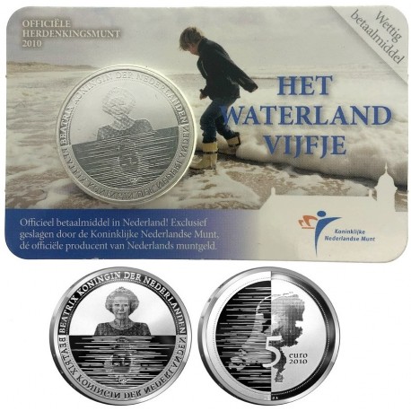 HOLANDA 5 EUROS 2010 WATERLAND CULTURA DEL AGUA NACIONAL MONEDA DE PLATA/NICKEL SC The Netherlands coincard