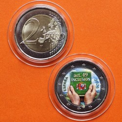 . @ENVÍO HOY@ COLOR Nº 1 - ESPAÑA 2 EUROS 2026 INCLUSIÓN - ARTÍCULO 49 cápsula MONEDA CONMEMORATIVA