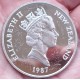 NUEVA ZELANDA 1 DOLAR 1987 PARQUES NACIONALES e ISABEL II KM.65 MONEDA DE PLATA PROOF + IMPERFECCIONES New Zealand