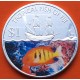 @COLORES@ FIJI 1 DOLAR 2009 PEZ ANGEL DE LLAMA e ISABEL II Tropical Fish KM.149 MONEDA DE NICKEL + BAÑO DE PLATA SC