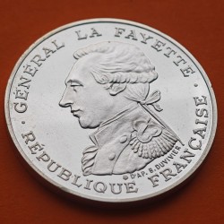 FRANCIA 100 FRANCOS 1987 GENERAL LAFAYETTE KM.962 MONEDA DE PLATA PROOF + IMPERFECCIONES France 100 Francs silver R/5