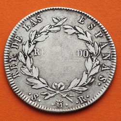 ESPAÑA Rey FERNANDO VII 10 REALES 1821 SR Ceca de MADRID RESELLADO MONEDA DE PLATA @ESCASA@ Spain Ferdinand VII