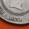 ESPAÑA Rey FERNANDO VII 10 REALES 1821 SR Ceca de MADRID RESELLADO MONEDA DE PLATA @ESCASA@ Spain Ferdinand VII