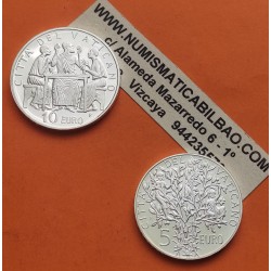 2 monedas @RARAS@ x VATICANO 5 EUROS 2005 + VATICANO 10 EUROS 2005 PAPA BENEDICTO XVI PLATA PROOF NO ESTUCHE