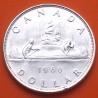CANADA 1 DOLAR 1960 INDIOS EN CANOA VOYAGEUR KM.54 MONEDA DE PLATA EBC + IMPERFECCIONES silver 0,60 ONZAS