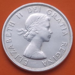 CANADA 1 DOLAR 1960 INDIOS EN CANOA VOYAGEUR KM.54 MONEDA DE PLATA MBC+ silver 0,60 ONZAS R/1