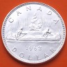 CANADA 1 DOLAR 1962 INDIOS EN CANOA VOYAGEUR KM.54 MONEDA DE PLATA EBC- silver 0,60 ONZAS R/1