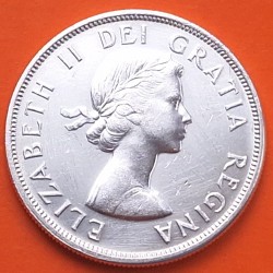 CANADA 1 DOLAR 1962 INDIOS EN CANOA VOYAGEUR KM.54 MONEDA DE PLATA EBC- silver 0,60 ONZAS R/1