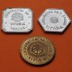 . @RARAS@ VITORIA 10 CENTIMOS + 25 CENTIMOS + 1 PESETA 1937 a 1939 3 x FICHA DE COOPERATIVA TRABAJADORES VASCOS EUSKADI ALAVA