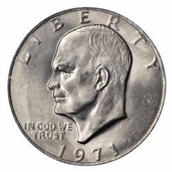 @VER FOTO@ ESTADOS UNIDOS 1 DOLAR 1971 P EISENHOWER y AGUILA EN LA LUNA KM.203 MONEDA DE NICKEL EBC/SC USA $1 Dollar