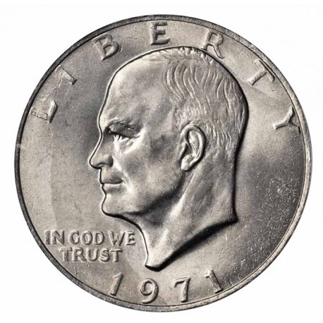 @VER FOTO@ ESTADOS UNIDOS 1 DOLAR 1971 P EISENHOWER y AGUILA EN LA LUNA KM.203 MONEDA DE NICKEL EBC/SC USA $1 Dollar