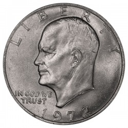 @VER FOTO@ ESTADOS UNIDOS 1 DOLAR 1972 P EISENHOWER y AGUILA EN LA LUNA KM.203 MONEDA DE NICKEL EBC/SC USA $1 Dollar
