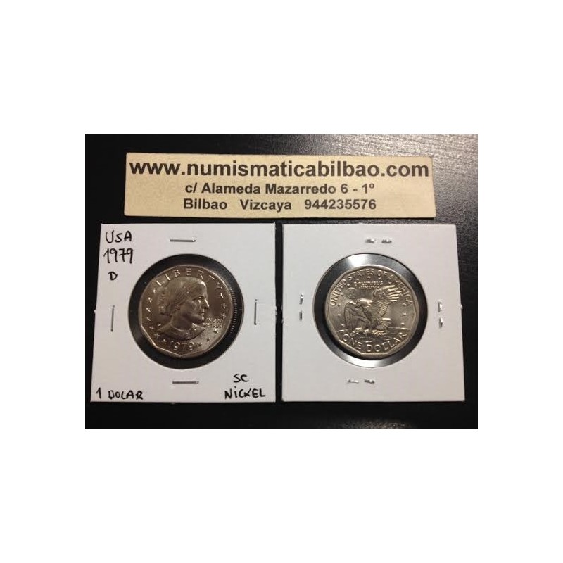 ESTADOS UNIDOS 1 DOLAR 1979 D SUSAN B. ANTHONY AGUILA SOBRE LA LUNA KM.207 MONEDA DE NICKEL SC USA 1 Dollar