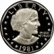 @MUY RARA - TYPE II - CLEAR S@ ESTADOS UNIDOS 1 DOLAR 1981 S SUSAN B. ANTHONY KM.207 MONEDA DE NICKEL PROOF USA 1 Dollar
