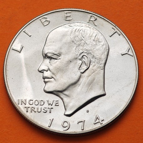 ESTADOS UNIDOS 1 DOLAR 1974 S EISENHOWER y AGUILA SOBRE LA LUNA KM.203 MONEDA DE NICKEL @PROOF@ USA $1 Dollar