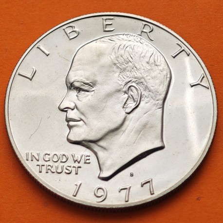 ESTADOS UNIDOS 1 DOLAR 1977 S EISENHOWER y AGUILA SOBRE LA LUNA KM.203 MONEDA DE NICKEL @PROOF@ USA $1 Dollar