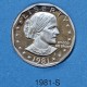 @MUY RARA - TYPE II - CLEAR S@ ESTADOS UNIDOS 1 DOLAR 1981 S SUSAN B. ANTHONY KM.207 MONEDA DE NICKEL PROOF USA 1 Dollar