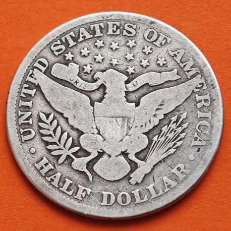 ESTADOS UNIDOS 1/2 DOLAR 1898 BARBER y AGUILA KM.116 MONEDA DE PLATA @ESCASA@ USA silver Half Dollar