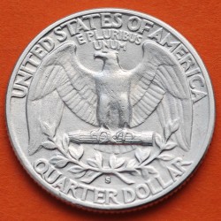 ESTADOS UNIDOS 1/4 DOLAR 1948 S GEORGE WASHINGTON KM.164 MONEDA DE PLATA MBC + PUNTITOS USA silver Quarter dollar