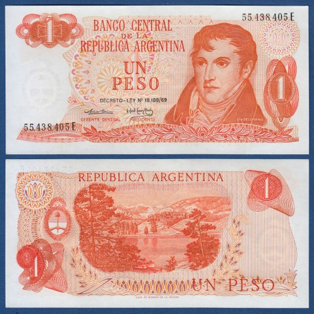 ARGENTINA 1 PESO 1974 GENERAL BELGRANO Serie F MONTAÑAS DE BARILOCHE Pick 293 BILLETE SC UNC BANKNOTE