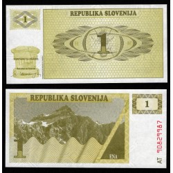 ESLOVENIA 1 TOLARJEV 1990 PAISAJE Pick 1 BILLETE SC UNC BANKNOTE Slovenija Slovenia 1 Tolar 1990
