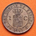 ESPAÑA Rey ALFONSO XIII 1 CENTIMO 1912 * 2 PCV REY y ESCUDO KM.731 MONEDA DE BRONCE MBC+ Spain R/1