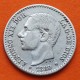 . ESPAÑA Rey ALFONSO XII 50 CENTIMOS 1880 * 8/0 MSM REY y ESCUDO KM.685 MONEDA DE PLATA MBC- Spain R/3