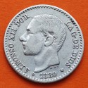 . ESPAÑA Rey ALFONSO XII 50 CENTIMOS 1880 * 8/0 MSM REY y ESCUDO KM.685 MONEDA DE PLATA MBC- Spain R/3