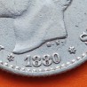 . ESPAÑA Rey ALFONSO XII 50 CENTIMOS 1880 * 8/0 MSM REY y ESCUDO KM.685 MONEDA DE PLATA MBC- Spain R/3