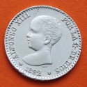 . @RARA VARIANTE@ ESPAÑA Rey ALFONSO XIII 50 CENTIMOS 1892 sobre 1889 * 8 2 PGM Tipo PELON KM.690 MONEDA DE PLATA MBC+