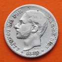 @ESCASA@ ESPAÑA Rey ALFONSO XII 50 CENTIMOS 1885 * 8/6 MSM REY y ESCUDO KM.685 MONEDA DE PLATA MBC- Spain R/3