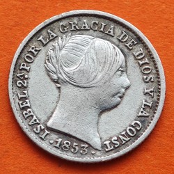 ESPAÑA Reina Isabel II 1 REAL 1853 Ceca de SEVILLA KM.598.3 MONEDA DE PLATA MBC Spain silver coin R/1