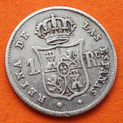 ESPAÑA Reina Isabel II 1 REAL 1853 Ceca de SEVILLA KM.598.3 MONEDA DE PLATA MBC Spain silver coin R/1