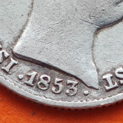 ESPAÑA Reina Isabel II 1 REAL 1853 Ceca de SEVILLA KM.598.3 MONEDA DE PLATA MBC Spain silver coin R/1