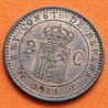 ESPAÑA Rey ALFONSO XIII 2 CENTIMOS 1911 * 11 PCV KM.732 MONEDA DE COBRE SC- BRILLO ORIGINAL R/3